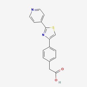 molecular formula C16H12N2O2S B7842270 2-{4-[2-(Pyridin-4-yl)-1,3-thiazol-4-yl]phenyl}acetic acid 