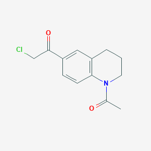 molecular formula C13H14ClNO2 B7842272 1-(1-acetyl-3,4-dihydro-2H-quinolin-6-yl)-2-chloroethanone 