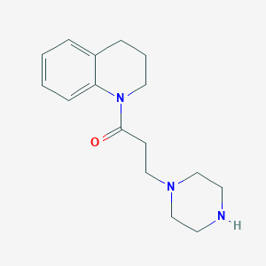 molecular formula C16H23N3O B7842283 3-(Piperazin-1-yl)-1-(1,2,3,4-tetrahydroquinolin-1-yl)propan-1-one 