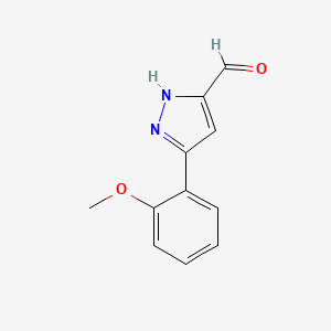 molecular formula C11H10N2O2 B7842287 5-(2-Methoxy-phenyl)-1H-pyrazole-3-carbaldehyde 