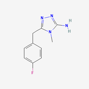 molecular formula C10H11FN4 B7842294 5-[(4-fluorophenyl)methyl]-4-methyl-4H-1,2,4-triazol-3-amine 