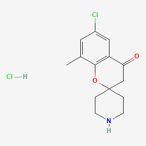 molecular formula C14H17Cl2NO2 B7842309 6-Chloro-8-methyl-3,4-dihydrospiro[1-benzopyran-2,4-piperidine]-4-one hydrochloride 