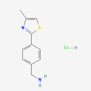 molecular formula C11H13ClN2S B7842317 (4-(4-Methylthiazol-2-yl)phenyl)methanamine hydrochloride 