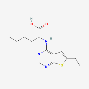 molecular formula C14H19N3O2S B7842339 2-({6-Ethylthieno[2,3-d]pyrimidin-4-yl}amino)hexanoicacid 