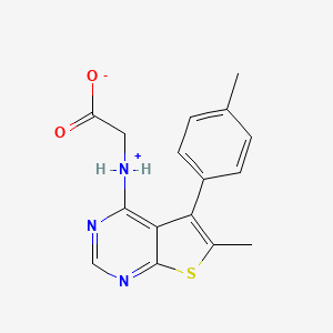 2-[[6-Methyl-5-(4-methylphenyl)thieno[2,3-d]pyrimidin-4-yl]azaniumyl]acetate