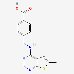molecular formula C15H13N3O2S B7842349 4-[({6-Methylthieno[2,3-d]pyrimidin-4-yl}amino)methyl]benzoicacid 
