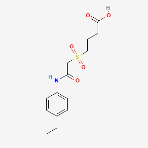 molecular formula C14H19NO5S B7842429 4-[2-(4-Ethylanilino)-2-oxoethyl]sulfonylbutanoic acid 