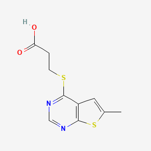 3-({6-Methylthieno[2,3-d]pyrimidin-4-yl}sulfanyl)propanoic acid