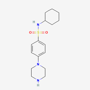molecular formula C16H25N3O2S B7842458 N-cyclohexyl-4-(piperazin-1-yl)benzene-1-sulfonamide 