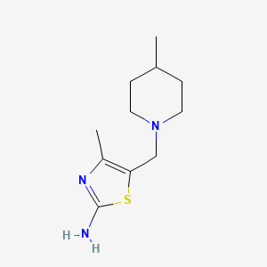 molecular formula C11H19N3S B7842499 4-Methyl-5-[(4-methylpiperidin-1-yl)methyl]-1,3-thiazol-2-amine 