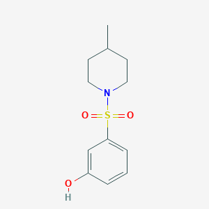 molecular formula C12H17NO3S B7842524 3-[(4-Methylpiperidin-1-yl)sulfonyl]phenol 