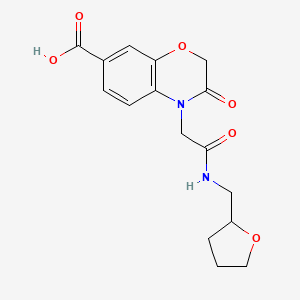 molecular formula C16H18N2O6 B7842529 3-Oxo-4-[2-oxo-2-(oxolan-2-ylmethylamino)ethyl]-1,4-benzoxazine-7-carboxylic acid 