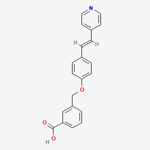 molecular formula C21H17NO3 B7842534 3-[[4-[(E)-2-pyridin-4-ylethenyl]phenoxy]methyl]benzoic acid 