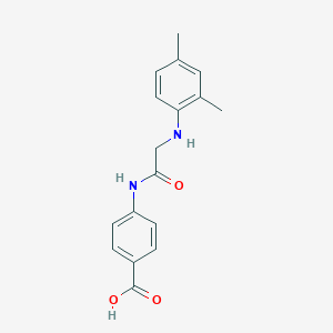 molecular formula C17H18N2O3 B7842541 4-{2-[(2,4-Dimethylphenyl)amino]acetamido}benzoic acid 