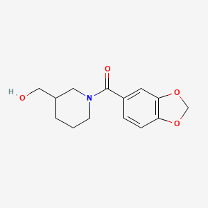 molecular formula C14H17NO4 B7842565 Benzo[1,3]dioxol-5-yl-(3-hydroxymethyl-piperidin-1-yl)-methanone 