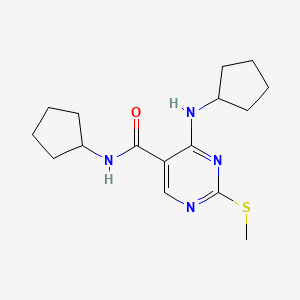 molecular formula C16H24N4OS B7842618 N-Cyclopentyl-4-(cyclopentylamino)-2-(methylthio)-5-pyrimidinecarboxamide CAS No. 1176523-50-4