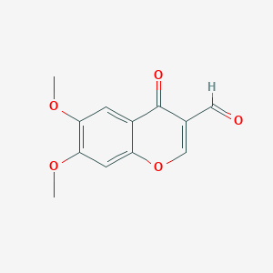 molecular formula C12H10O5 B7842637 6,7-dimethoxy-4-oxo-4H-chromene-3-carbaldehyde 