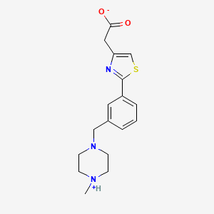 molecular formula C17H21N3O2S B7842678 2-[2-[3-[(4-Methylpiperazin-4-ium-1-yl)methyl]phenyl]-1,3-thiazol-4-yl]acetate 