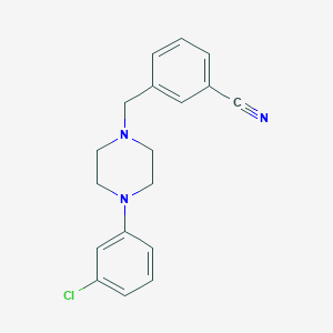 3-[[4-(3-Chlorophenyl)piperazin-1-yl]methyl]benzonitrile
