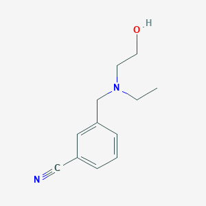 molecular formula C12H16N2O B7842699 3-{[Ethyl-(2-hydroxy-ethyl)-amino]-methyl}-benzonitrile 