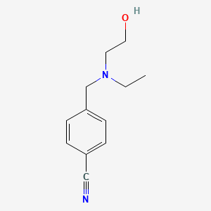 molecular formula C12H16N2O B7842705 4-{[Ethyl-(2-hydroxy-ethyl)-amino]-methyl}-benzonitrile 
