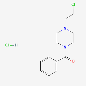 molecular formula C13H18Cl2N2O B7842710 1-Benzoyl-4-(2-chloroethyl)piperazine hydrochloride 