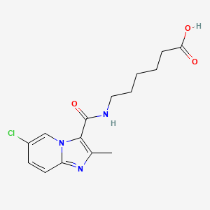 molecular formula C15H18ClN3O3 B7842729 6-({6-Chloro-2-methylimidazo[1,2-a]pyridin-3-yl}formamido)hexanoic acid 