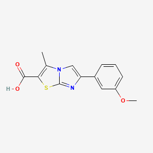 molecular formula C14H12N2O3S B7842737 6-(3-Methoxyphenyl)-3-methylimidazo[2,1-b][1,3]thiazole-2-carboxylic acid 