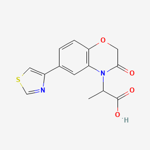 molecular formula C14H12N2O4S B7842743 2-[3-Oxo-6-(1,3-thiazol-4-yl)-1,4-benzoxazin-4-yl]propanoic acid 