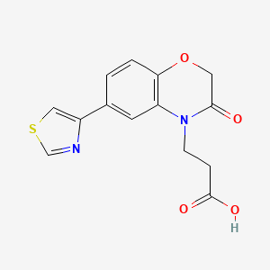 molecular formula C14H12N2O4S B7842746 3-[3-Oxo-6-(1,3-thiazol-4-yl)-1,4-benzoxazin-4-yl]propanoic acid 