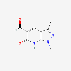 molecular formula C9H9N3O2 B7842749 1,3-dimethyl-6-oxo-7H-pyrazolo[3,4-b]pyridine-5-carbaldehyde 
