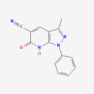 molecular formula C14H10N4O B7842752 3-Methyl-6-oxo-1-phenyl-6,7-dihydro-1H-pyrazolo[3,4-b]pyridine-5-carbonitrile 