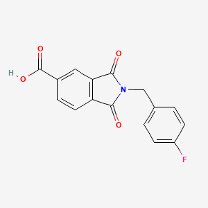 molecular formula C16H10FNO4 B7842845 2-(4-fluorobenzyl)-1,3-dioxo-2,3-dihydro-1H-isoindole-5-carboxylic acid 