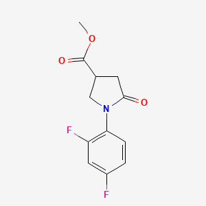 molecular formula C12H11F2NO3 B7842906 1-(2,4-Difluoro-phenyl)-5-oxo-pyrrolidine-3-carboxylic acid methyl ester 