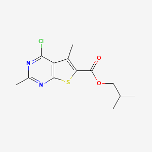 molecular formula C13H15ClN2O2S B7842938 2-Methylpropyl 4-chloro-2,5-dimethylthieno[2,3-d]pyrimidine-6-carboxylate 