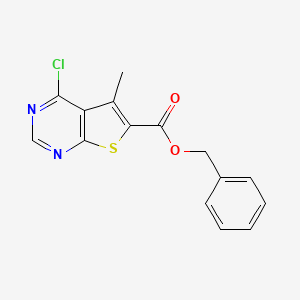 molecular formula C15H11ClN2O2S B7842947 Benzyl 4-chloro-5-methylthieno[2,3-d]pyrimidine-6-carboxylate 