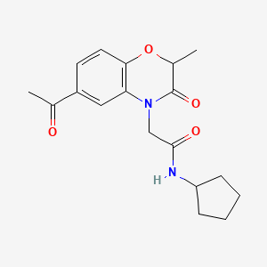 2-(6-acetyl-2-methyl-3-oxo-1,4-benzoxazin-4-yl)-N-cyclopentylacetamide