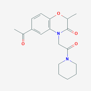 molecular formula C18H22N2O4 B7842955 6-Acetyl-2-methyl-4-(2-oxo-2-piperidin-1-ylethyl)-1,4-benzoxazin-3-one 