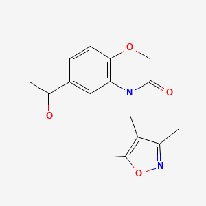 molecular formula C16H16N2O4 B7842965 6-acetyl-4-[(dimethyl-1,2-oxazol-4-yl)methyl]-3,4-dihydro-2H-1,4-benzoxazin-3-one 
