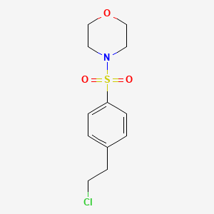 molecular formula C12H16ClNO3S B7843014 4-[4-(2-Chloroethyl)benzenesulfonyl]morpholine 