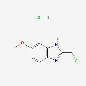 molecular formula C9H10Cl2N2O B7843039 2-(chloromethyl)-6-methoxy-1H-benzimidazole;hydrochloride CAS No. 93905-65-8