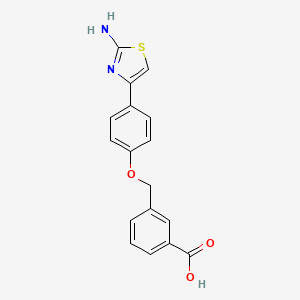 molecular formula C17H14N2O3S B7843143 3-[[4-(2-Aminothiazol-4-yl)phenoxy]methyl]benzoic acid 