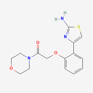molecular formula C15H17N3O3S B7843144 2-[2-(2-Amino-1,3-thiazol-4-yl)phenoxy]-1-(morpholin-4-yl)ethan-1-one 