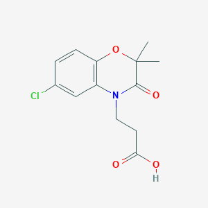 molecular formula C13H14ClNO4 B7843181 3-(6-Chloro-2,2-dimethyl-3-oxo-2H-benzo[b][1,4]oxazin-4(3H)-yl)propanoic acid 