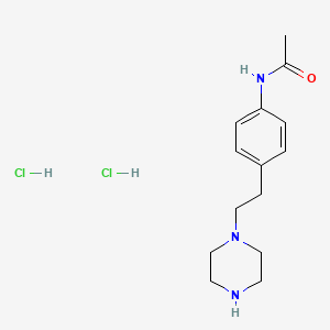 molecular formula C14H23Cl2N3O B7843212 N-(4-(2-(Piperazin-1-yl)ethyl)phenyl)acetamide dihydrochloride 