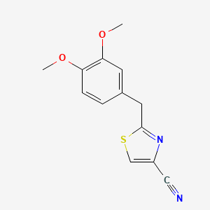 molecular formula C13H12N2O2S B7843226 2-[(3,4-Dimethoxyphenyl)methyl]-1,3-thiazole-4-carbonitrile 