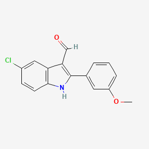molecular formula C16H12ClNO2 B7843254 5-chloro-2-(3-methoxyphenyl)-1H-indole-3-carbaldehyde 