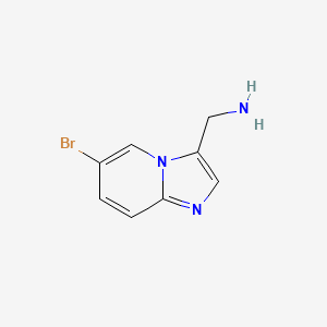molecular formula C8H8BrN3 B7843323 (6-Bromoimidazo[1,2-A]pyridin-3-YL)methanamine 