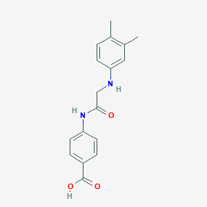 molecular formula C17H18N2O3 B7843324 4-{2-[(3,4-Dimethylphenyl)amino]acetamido}benzoic acid 