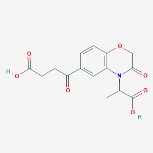 molecular formula C15H15NO7 B7843334 4-[4-(1-carboxyethyl)-3-oxo-3,4-dihydro-2H-1,4-benzoxazin-6-yl]-4-oxobutanoic acid 